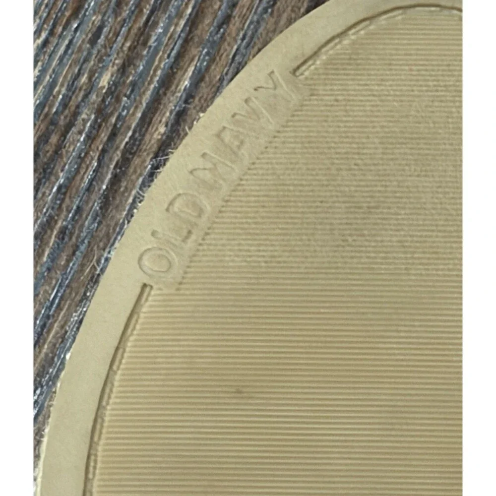 OLD NAVY  Navy, Chambray/White Stripe/Jute Ankle Strap Espadrilles - Sz 10 -NWOT